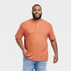 Men's Big & Tall Regular Fit Short Sleeve Henley Shirt - Goodfellow & Co Orange