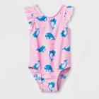 Baby Girls' Wide Strap One Piece Swimsuit - Cat & Jack Pink