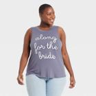 Grayson Threads Women's Plus Size Along For The Bride Graphic Tank Top - Gray