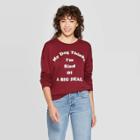 Women's My Dog Thinks I'm Kind Of A Big Deal Long Sleeve Sweatshirt - Zoe+liv (juniors') - Burgundy Xs, Women's, Red