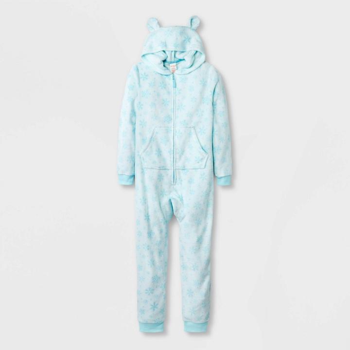 Girls' Snow Flake Blanket Sleeper - Cat & Jack White