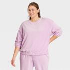 Women's Plus Size Velour Sweatshirt - A New Day Lavender