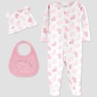 Baby Girls' 3pc Sleep N' Play With Pull-on Pants - Just One You Made By Carter's Pink