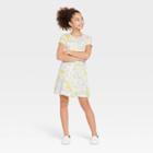 Girls' Henley Skater Knit Dress - Art Class Cream Tie-dye Xs, Ivory Tie-dye