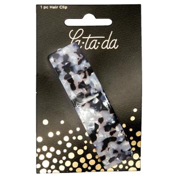 La-ta-da Black & White Modern Tortoise Barrette, Girl's,