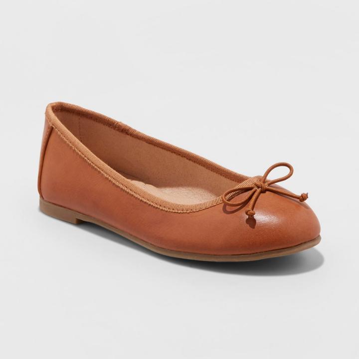 Girls' Stacy Ballet Flat - Cat & Jack Cognac