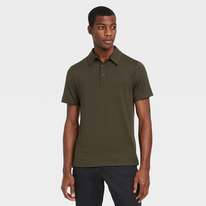 Men's Jersey Polo Shirt - All In Motion Deep Olive