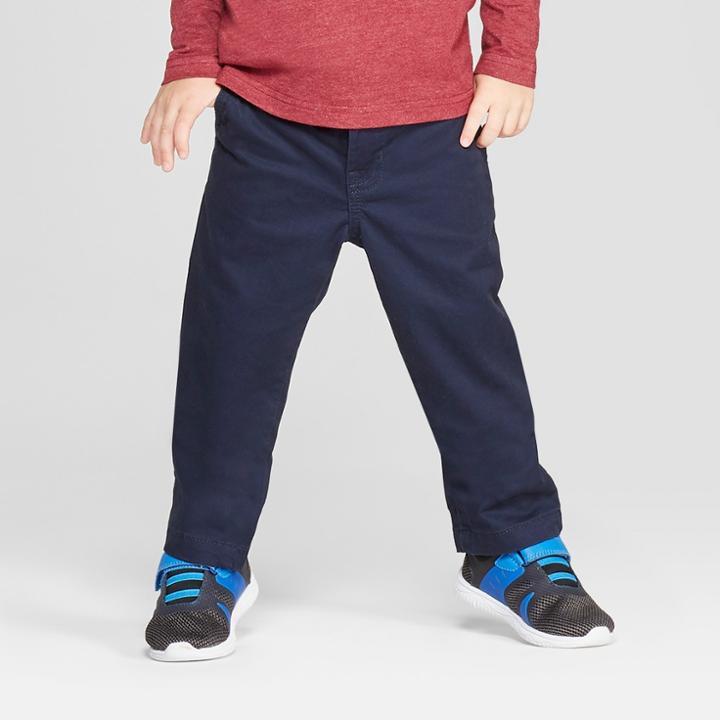 Toddler Boys' Straight Fit Chino Pants - Cat & Jack Navy 12m, Boy's, Blue