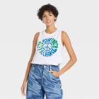 Modern Lux Women's Let's Give Earth A Chance Graphic Tank Top - White