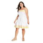 Women's Plus Size Ric Rac Dress - Lisa Marie Fernandez For Target White/yellow