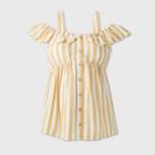 Maternity Striped Sleeveless Button-front Woven Top - Isabel Maternity By Ingrid & Isabel Yellow