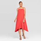 Target Women's Sleeveless Square Neck Scarf Hem Slip Dress - Prologue Red