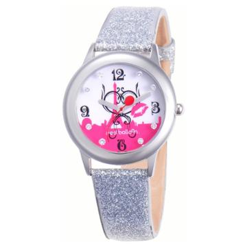 Disney Girls' Red Balloon Paris L 'amour Stainless Steel Glitz Watch - Silver, Size: Large,