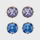Sugarfix By Baublebar Two-tone Crystal Stud Earring Set - Blue, Girl's