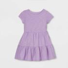 Toddler Girls' Tiered Knit Short Sleeve Dress - Cat & Jack Purple