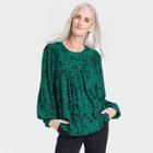 Women's Bishop Long Sleeve Blouse - Knox Rose Green Paisley