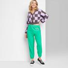 Women's Ascot + Hart Smile Graphic Jogger Pants - Green