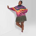 Women's Plus Size Tie Dye Long Sleeve Hoodie - Wild Fable Navy/red 2x,