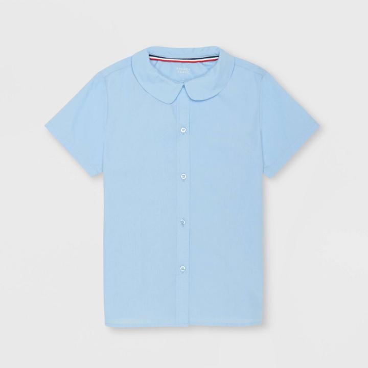 French Toast Girls' Woven Uniform Blouse With Peter Pan Collar - Blue