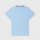 French Toast Girls' Woven Uniform Blouse With Peter Pan Collar - Blue