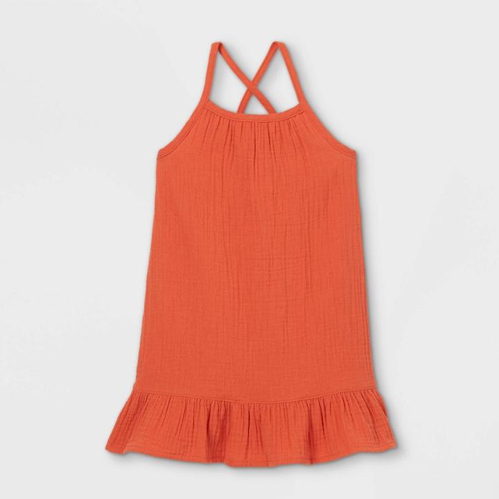 Toddler Girls' Flounce Cover Up - Cat & Jack Rust