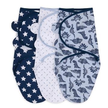 The Peanutshell Swaddle Wrap - Blue Dino -