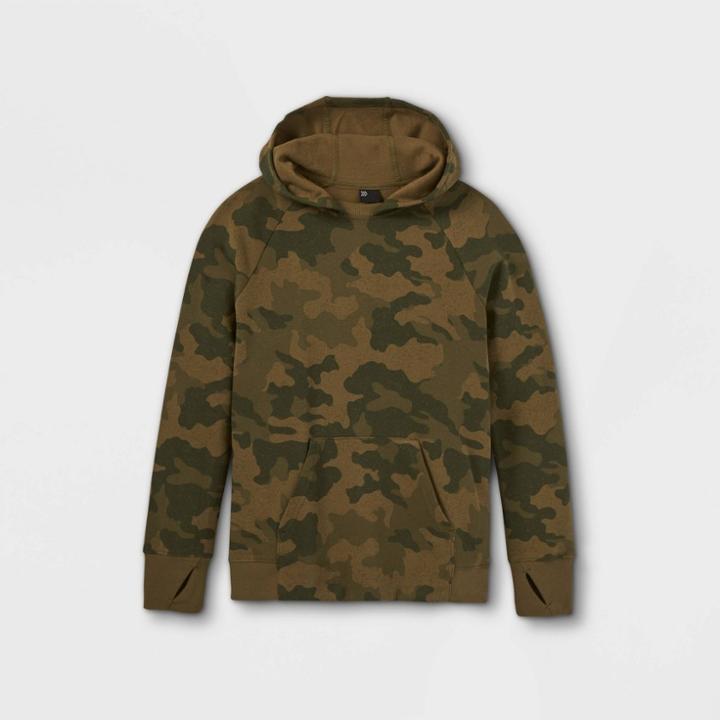 Boys' Fleece Hooded Sweatshirt - All In Motion Green
