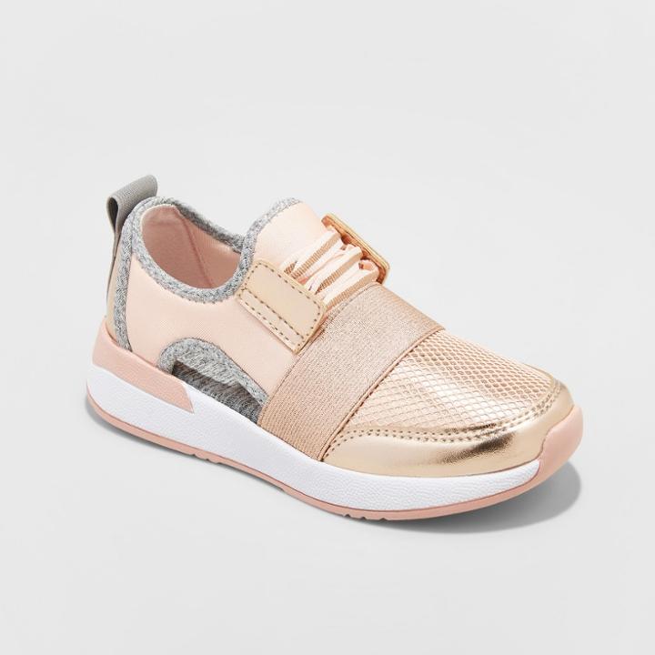 Girls' Encore Metallic Cutout Jogger Sneakers - Stevies Rose Gold