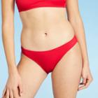 Juniors' Ribbed Cheeky Bikini Bottom - Xhilaration Cherry Red