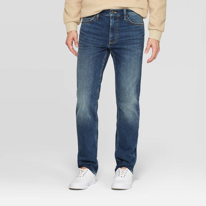 Men's Slim Fit Jeans - Goodfellow & Co Dark Denim Wash 32x32, Men's, Dark Blue Blue