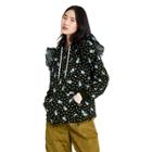 Women's Floral Print Ruffle Track Hooded Sweatshirt - Sandy Liang X Target Black Xxs