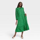 Women's Balloon Long Sleeve Dress - Who What Wear Green Polka Dot