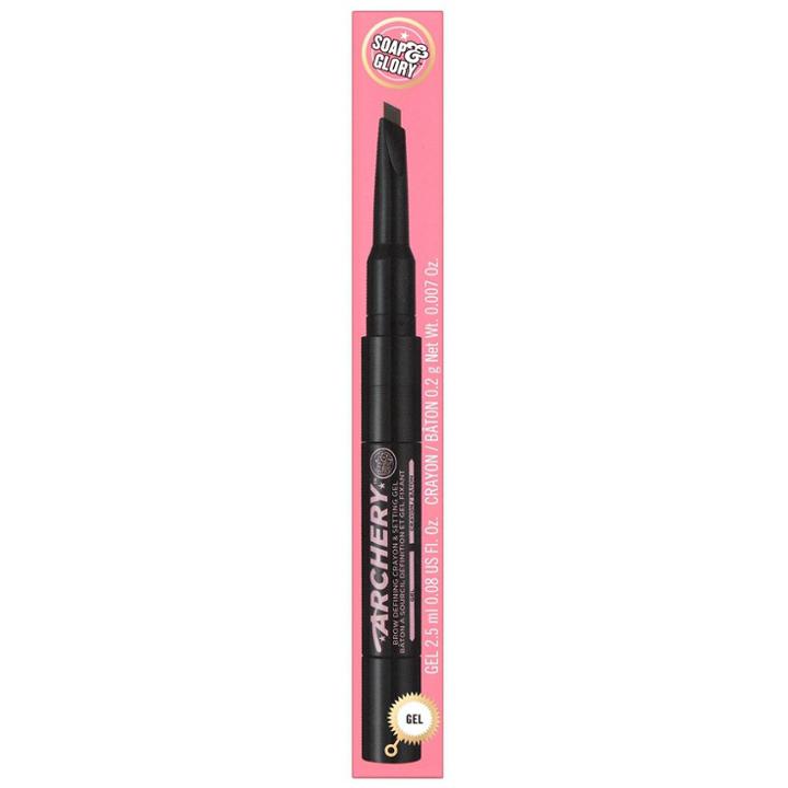 Soap & Glory Archery Brow Defining Crayon & Setting Gel Dark Brown - .08oz, Adult Unisex