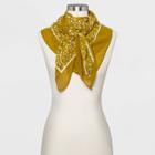 Women's Scatter Print Square Crepe Scarf - A New Day Light Olive One Size, Green