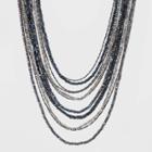 Glass Necklace - A New Day Blue, Women's, Black Blue
