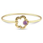 Distributed By Target .75 Ct. T.w. Amethyst Floral Bangle Bracelet In Yellow Plated Sterling Silver