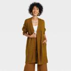 Women's Cable Knit Open-front Cardigan - A New Day Olive Green