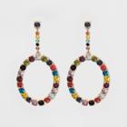 Sugarfix By Baublebar Bejeweled Hoop Earrings - Rainbow, Multicolor Rainbow