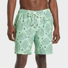 Men's 7 Coral Swim Trunk With Boxer Brief Liner - Goodfellow & Co Green