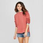 Women's Long Sleeve Tunic Sweatshirt - Universal Thread Pink