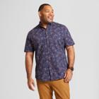 Men's Tall Short Sleeve Soft Wash Standard Fit Button-down Shirt - Goodfellow & Co Jamestown Blue