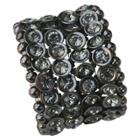 Zirconmania Zirconite Multi-strand Bracelet With Bezel Crystals - Black, Women's
