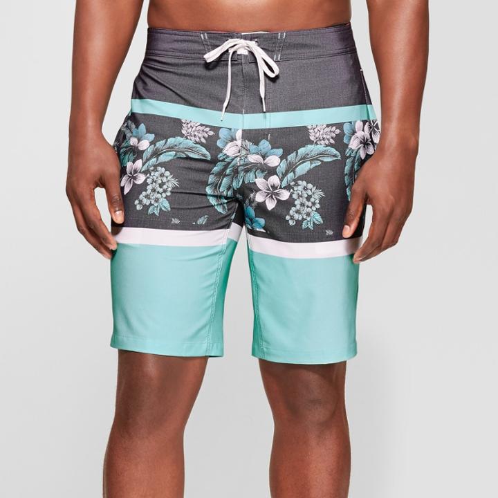 Men's 10 Floral Print Board Shorts - Goodfellow & Co Blue