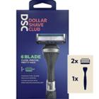 Dollar Shave Club 6-blade Men's Razor Starter Set - 1 Handle + 2 Cartridges