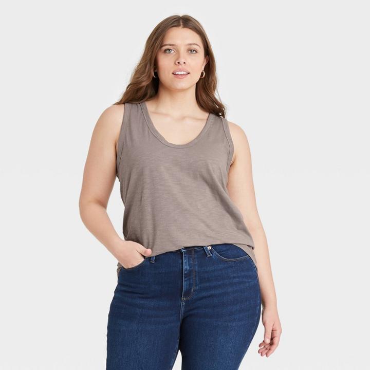 Women's Plus Size Tank Top - Universal Thread Gray