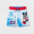 Mickey Mouse Toddler Boys' Disney Mickey Swim Trunks - Blue