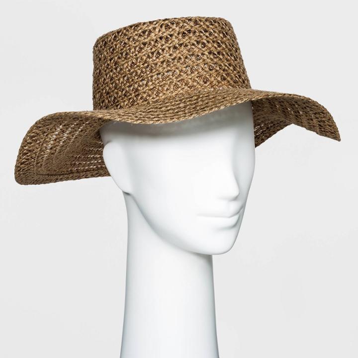 Women's Braided Jute Boater Hat - Universal Thread Brown