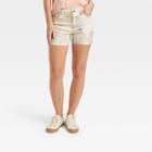 Women's High-rise Midi Jean Shorts - Universal Thread White Floral
