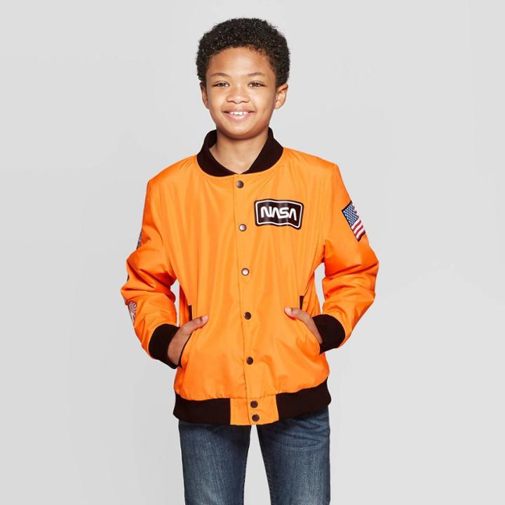 Boys' Nasa Field Jacket With Pockets - Orange