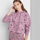 Women's Cropped Hoodie - Wild Fable Mauve Shapes Xs, Pink